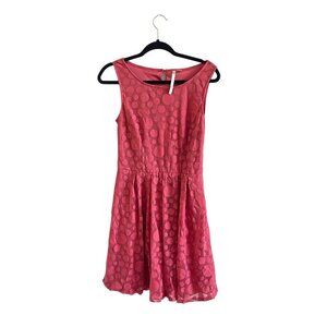 LC Lauren‎ Conrad Pink Polkadot Sleeveless Dress
